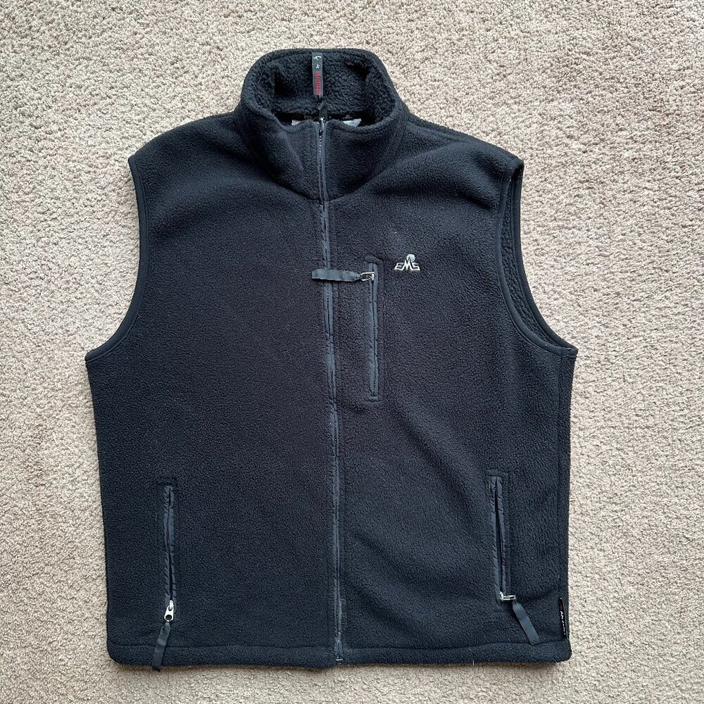 EMS Vest Womens XL Full Zip Mock Neck Polyester Sleeveless Black Fleece